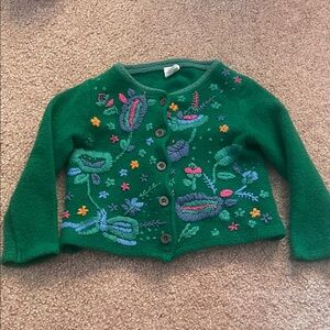 April Cornell Green Knit Sweater 100% wool vintage